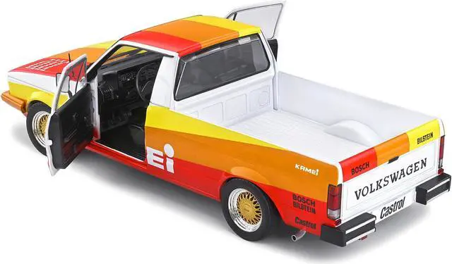 Alt view image 5 of 6 - 1982 Volkswagen Caddy MK 1 Pickup Truck "Kamei Tribute" 1/18 Diecast Model Car by Solido
