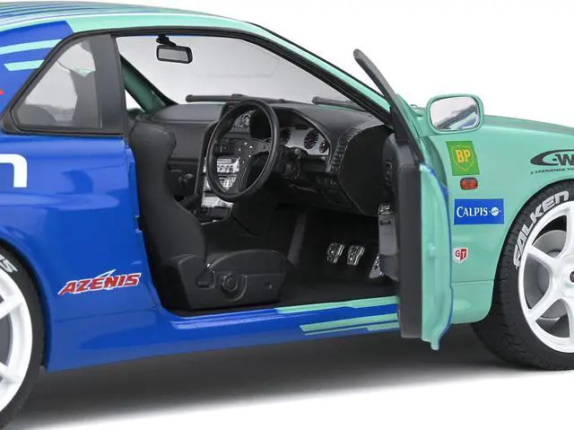 Alt view image 3 of 6 - Nissan Skyline GT-R (R34) RHD #1 Hironori Takeuchi - Yuji Tachikawa "Falken" JGTC (2001) 1/18 Diecast Model Car by Solido