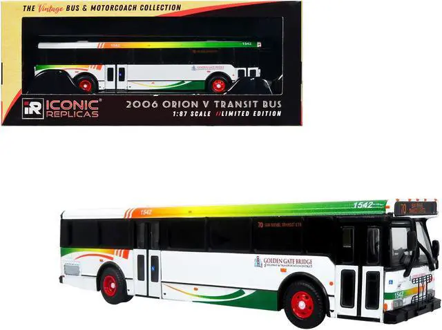 Main image of 2006 Orion V Transit Bus Golden Gate Bridge Highway & Transportation Distric 1/87 (HO) Diecast Model by Iconic Replicas