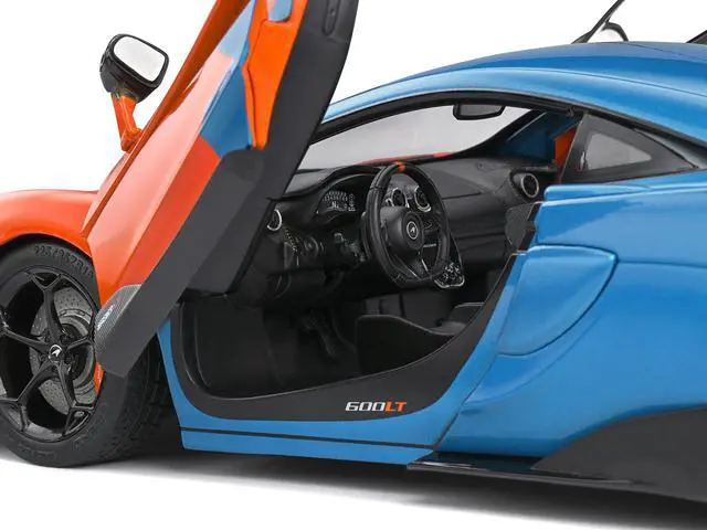 Alt view image 3 of 6 - 2019 McLaren 600LT Blue Metallic and Orange "Formula One Team Tribute" Livery 1/18 Diecast Model Car by Solido
