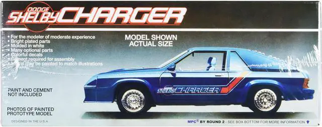 Alt view image 3 of 4 - Skill 2 Model Kit 1986 Dodge Shelby Charger 1/25 Scale Model by MPC