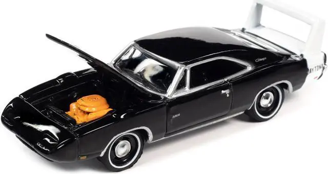Alt view image 3 of 3 - 1969 Dodge Charger Daytona Black with White Tail Stripe "MCACN" Ltd Ed to 4236 pcs 1/64 Diecast Model Car by Johnny Lightning