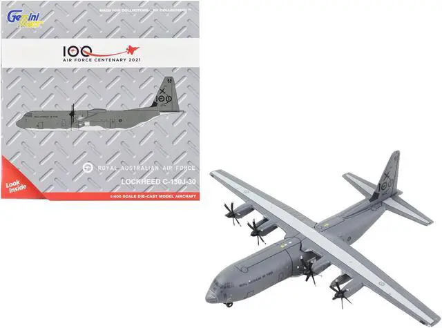 Main image of Lockheed C-130J-30 Transport Aircraft "Royal Australian Air Force" Gray "Gemini Macs" 1/400 Diecast Model Airplane by GeminiJets