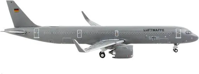 Alt view image 3 of 5 - Airbus A321neo Transport Aircraft "German Luftwaffe" Gray "Gemini Macs" Series 1/400 Diecast Model Airplane by GeminiJets