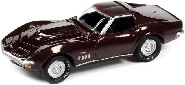 Alt view image 2 of 3 - 1969 Chevrolet Corvette 427 Garnet Red Metallic "MCACN" Limited Edition to 4260 pcs 1/64 Diecast Model Car by Johnny Lightning