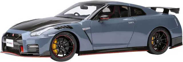 Main image of 2022 Nissan GT-R (R35) Nismo Special Edition RHD Nismo Stealth Gray with Carbon Hood and Top 1/18 Model Car by Autoart