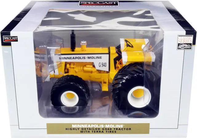 Alt view image 2 of 3 - Minneapolis-Moline G940 Tractor with Terra Tires Yellow and White "Classic Series" 1/16 Diecast Model by SpecCast