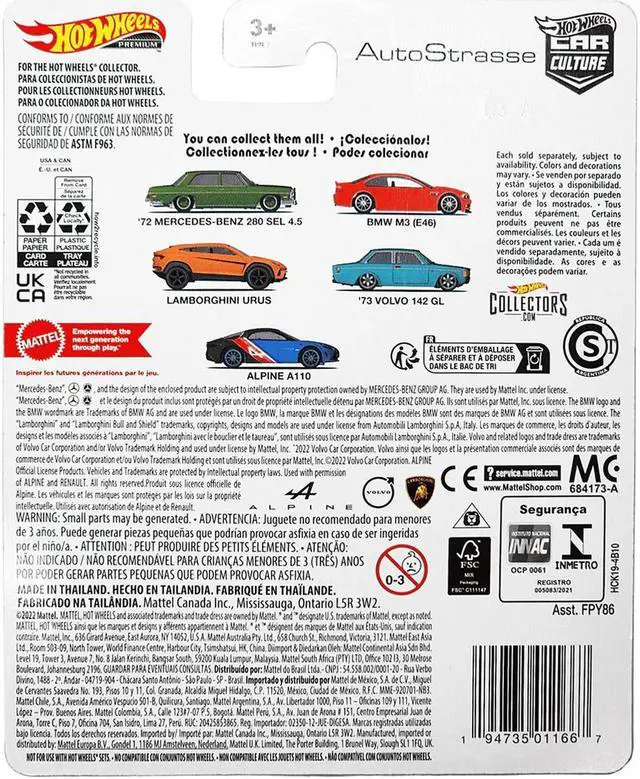 Alt view image 2 of 3 - Alpine A110 Blue Metallic and Black with Graphics "Auto Strasse" Series Diecast Model Car by Hot Wheels