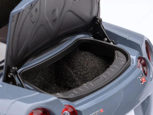 Alt view image 6 of 6 - 2022 Nissan GT-R (R35) Nismo Special Edition RHD Nismo Stealth Gray with Carbon Hood and Top 1/18 Model Car by Autoart