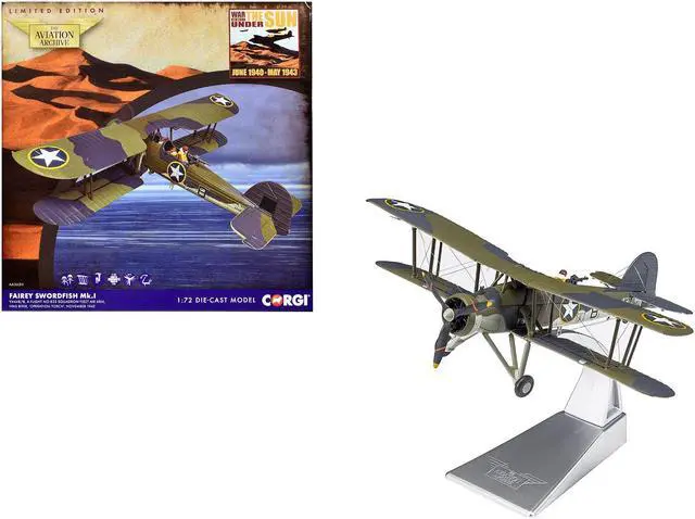 Main image of Fairey Swordfish Mk.I Bomber Aircraft British Royal Air Force "The Aviation Archive" Series 1/72 Diecast Model by Corgi