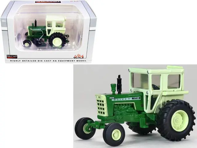 Main image of Oliver 1755 Tractor with Cab Dark Green with Light Green Top 1/64 Diecast Model by SpecCast