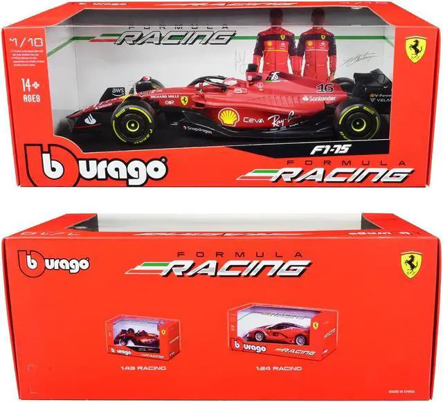 Alt view image 3 of 3 - Ferrari F1-75 #16 Charles Leclerc "Ferrari Racing" Formula One F1 (2022) "Formula Racing" 1/18 Diecast Model Car by Bburago
