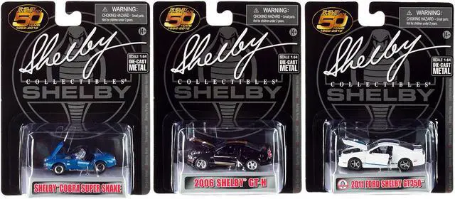 Main image of "Carroll Shelby 50th Anniversary" 3 piece Set 2022 Release 1/64 Diecast Model Cars by Shelby Collectibles