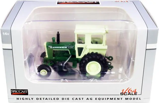 Alt view image 3 of 3 - Oliver 1755 Tractor with Cab Dark Green with Light Green Top 1/64 Diecast Model by SpecCast