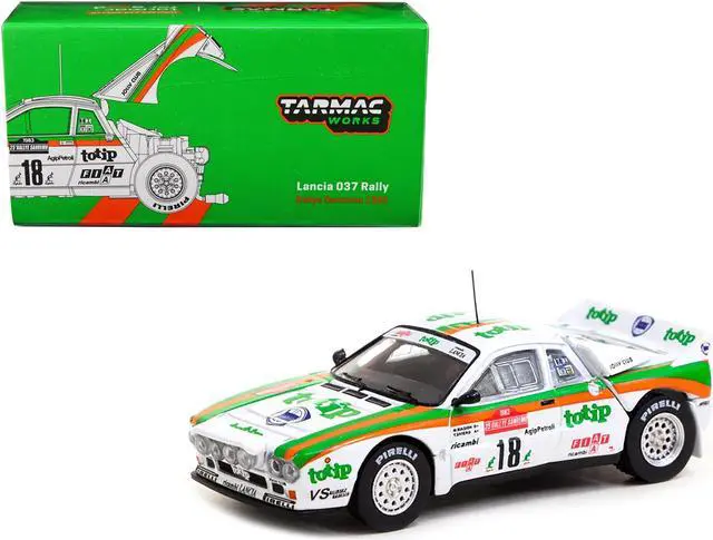 Main image of Lancia 037 Rally #18 Miki Biasion - Tiziano Siviero "Rallye Sanremo" (1983) "Hobby64" 1/64 Diecast Model Car by Tarmac Works