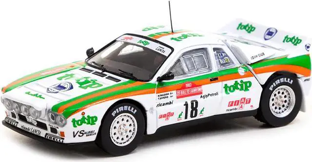 Alt view image 2 of 3 - Lancia 037 Rally #18 Miki Biasion - Tiziano Siviero "Rallye Sanremo" (1983) "Hobby64" 1/64 Diecast Model Car by Tarmac Works