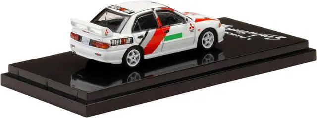 Alt view image 3 of 3 - Mitsubishi Lancer RS Evolution III RHD Scortia White "Groupe A Promotion" 1/64 Diecast Model Car by Hobby Japan