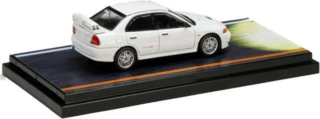 Alt view image 3 of 3 - Mitsubishi Lancer RS Evolution IV White "Monstar" w/Figure "Initial D" (1995-2013) Manga 1/64 Diecast Model Car by Hobby Japan