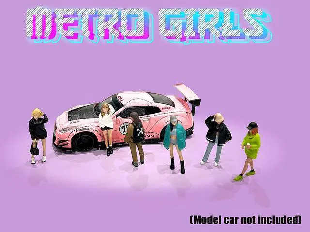 Alt view image 3 of 3 - "Metro Girls" 6 piece Diecast Figure Set (6 Figures) Limited Edition to 2400 pieces for 1/64 Scale Models by American Diorama