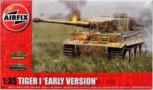 Main image of Level 3 Model Kit German Tiger I "Early Version" Tank with 2 Scheme Options 1/35 Plastic Model Kit by Airfix