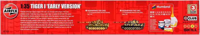 Alt view image 2 of 3 - Level 3 Model Kit German Tiger I "Early Version" Tank with 2 Scheme Options 1/35 Plastic Model Kit by Airfix