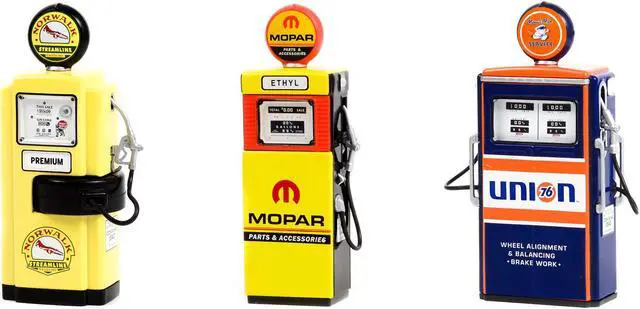Alt view image 2 of 3 - "Vintage Gas Pump" Set of 3 Pumps Series 11 1/18 Diecast Models by Greenlight