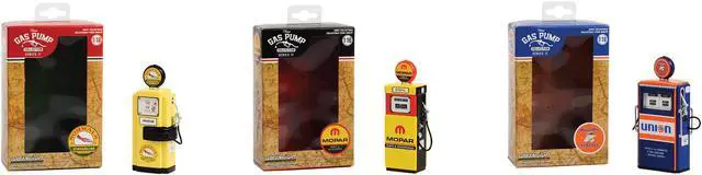 Alt view image 3 of 3 - "Vintage Gas Pump" Set of 3 Pumps Series 11 1/18 Diecast Models by Greenlight