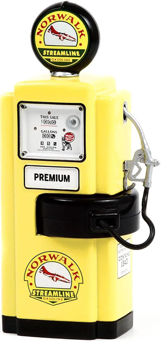 Alt view image 2 of 3 - 1948 Wayne 100-A Gas Pump "Norwalk Gasoline" Yellow and Black "Vintage Gas Pumps" Series 11 1/18 Diecast Model by Greenlight
