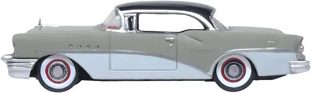 Alt view image 2 of 6 - 1955 Buick Century Windsor Gray and Dover White with Carlsbad Black Top 1/87 (HO) Scale Diecast Model Car by Oxford Diecast