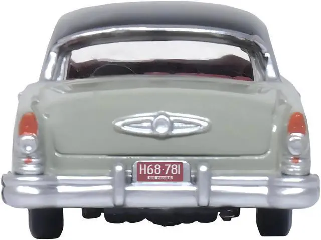 Alt view image 4 of 6 - 1955 Buick Century Windsor Gray and Dover White with Carlsbad Black Top 1/87 (HO) Scale Diecast Model Car by Oxford Diecast