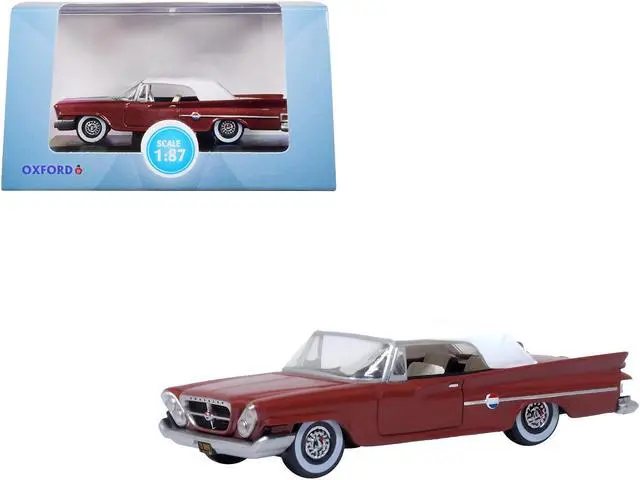 Main image of 1961 Chrysler 300 Convertible (Closed Top) Cinnamon Brown Met w/White Top 1/87 (HO) Scale Diecast Model Car by Oxford Diecast