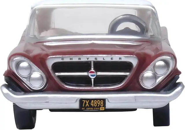 Alt view image 3 of 4 - 1961 Chrysler 300 Convertible (Closed Top) Cinnamon Brown Met w/White Top 1/87 (HO) Scale Diecast Model Car by Oxford Diecast