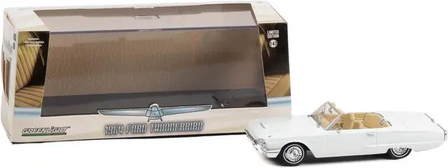 Alt view image 3 of 3 - 1964 Ford Thunderbird Convertible Wimbledon White 1/43 Diecast Model Car by Greenlight