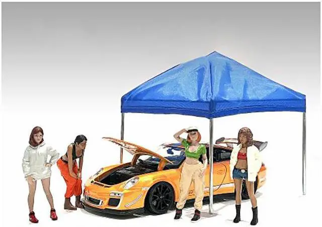 Alt view image 2 of 11 - "Hip Hop Girls" 4 Piece Figure Set for 1/18 Scale Models by American Diorama