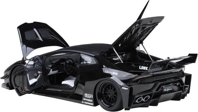 Alt view image 2 of 10 - Lamborghini Huracan GT "LB-Silhouette Works" Black 1/18 Model Car by Autoart