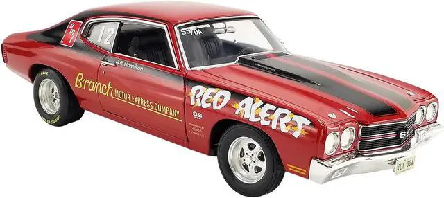 Main image of 1970 Chevrolet Chevelle 454 LS6 "Red Alert" Red with Black Stripes Limited Edition to 374 pieces 1/18 Diecast Model Car by ACME