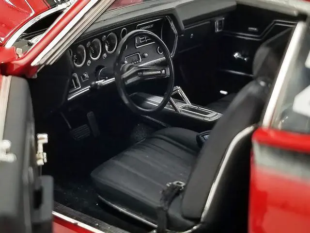Alt view image 3 of 6 - 1970 Chevrolet Chevelle 454 LS6 "Red Alert" Red with Black Stripes Limited Edition to 374 pieces 1/18 Diecast Model Car by ACME