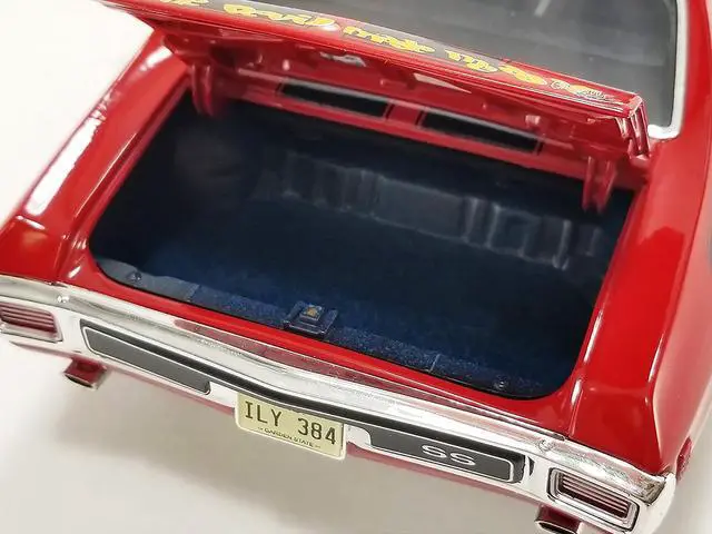 Alt view image 4 of 6 - 1970 Chevrolet Chevelle 454 LS6 "Red Alert" Red with Black Stripes Limited Edition to 374 pieces 1/18 Diecast Model Car by ACME