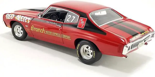 Alt view image 5 of 6 - 1970 Chevrolet Chevelle 454 LS6 "Red Alert" Red with Black Stripes Limited Edition to 374 pieces 1/18 Diecast Model Car by ACME