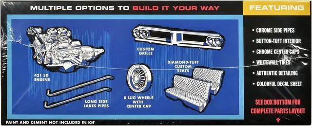 Alt view image 2 of 4 - Skill 2 Model Kit 1962 Pontiac Catalina Super Stock 3-in-1 Kit 1/25 Scale Model by AMT