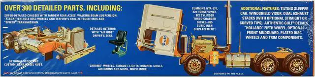 Alt view image 2 of 4 - Skill 3 Model Kit Kenworth K-123 Cabover Truck Tractor "Gulf Oil" 1/25 Scale Model by AMT
