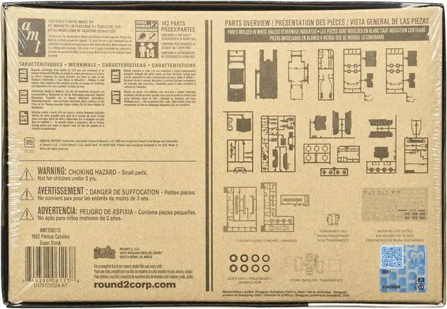 Alt view image 4 of 4 - Skill 2 Model Kit 1962 Pontiac Catalina Super Stock 3-in-1 Kit 1/25 Scale Model by AMT
