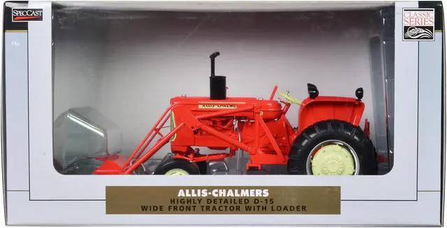 Alt view image 2 of 3 - Allis-Chalmers D-15 Wide Front Tractor with Loader Orange "Classic Series" 1/16 Diecast Model by SpecCast