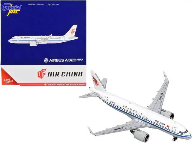 Main image of Airbus A320neo Commercial Aircraft "Air China" White with Blue Stripes 1/400 Diecast Model Airplane by GeminiJets