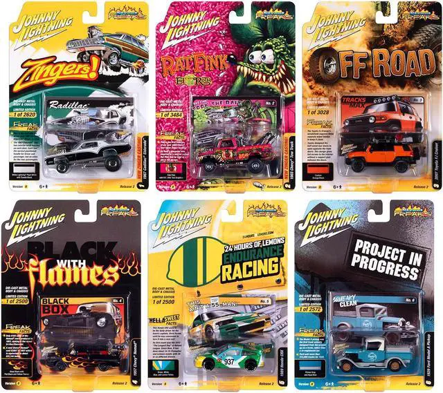 Main image of "Street Freaks" 2023 Set B of 6 Cars Release 2 1/64 Diecast Model Cars by Johnny Lightning