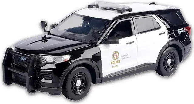 Alt view image 2 of 3 - 2015 Ford Police Interceptor Utility Black and White "LAPD" w/Lights and Sounds 1/24 Diecast Model Car by Motormax