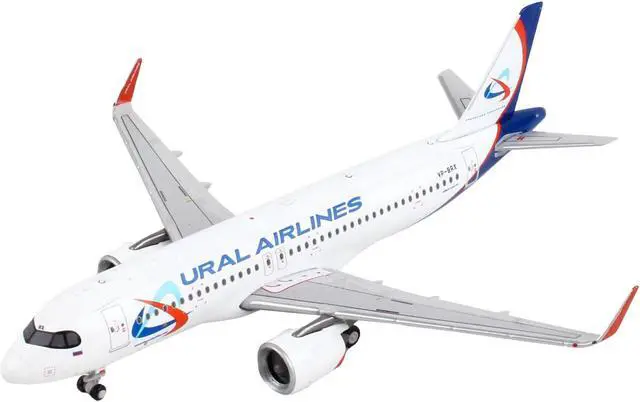Alt view image 2 of 5 - Airbus A320neo Commercial Aircraft "Ural Airlines" White with Blue Tail 1/400 Diecast Model Airplane by GeminiJets