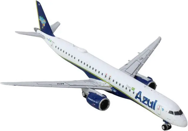 Alt view image 2 of 3 - Embraer E195-E2 Commercial Aircraft "Azul Brazilian Airlines" White with Blue Tail 1/400 Diecast Model Airplane by GeminiJets