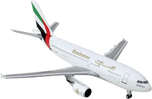 Alt view image 2 of 3 - Airbus A310-300 Commercial Aircraft "Emirates Airlines" (A6-EKB) White w/Striped Tail 1/400 Diecast Model Airplane by GeminiJets