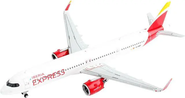 Alt view image 2 of 5 - Airbus A321neo Commercial Aircraft "Iberia Express" White with Red Tail 1/400 Diecast Model Airplane by GeminiJets